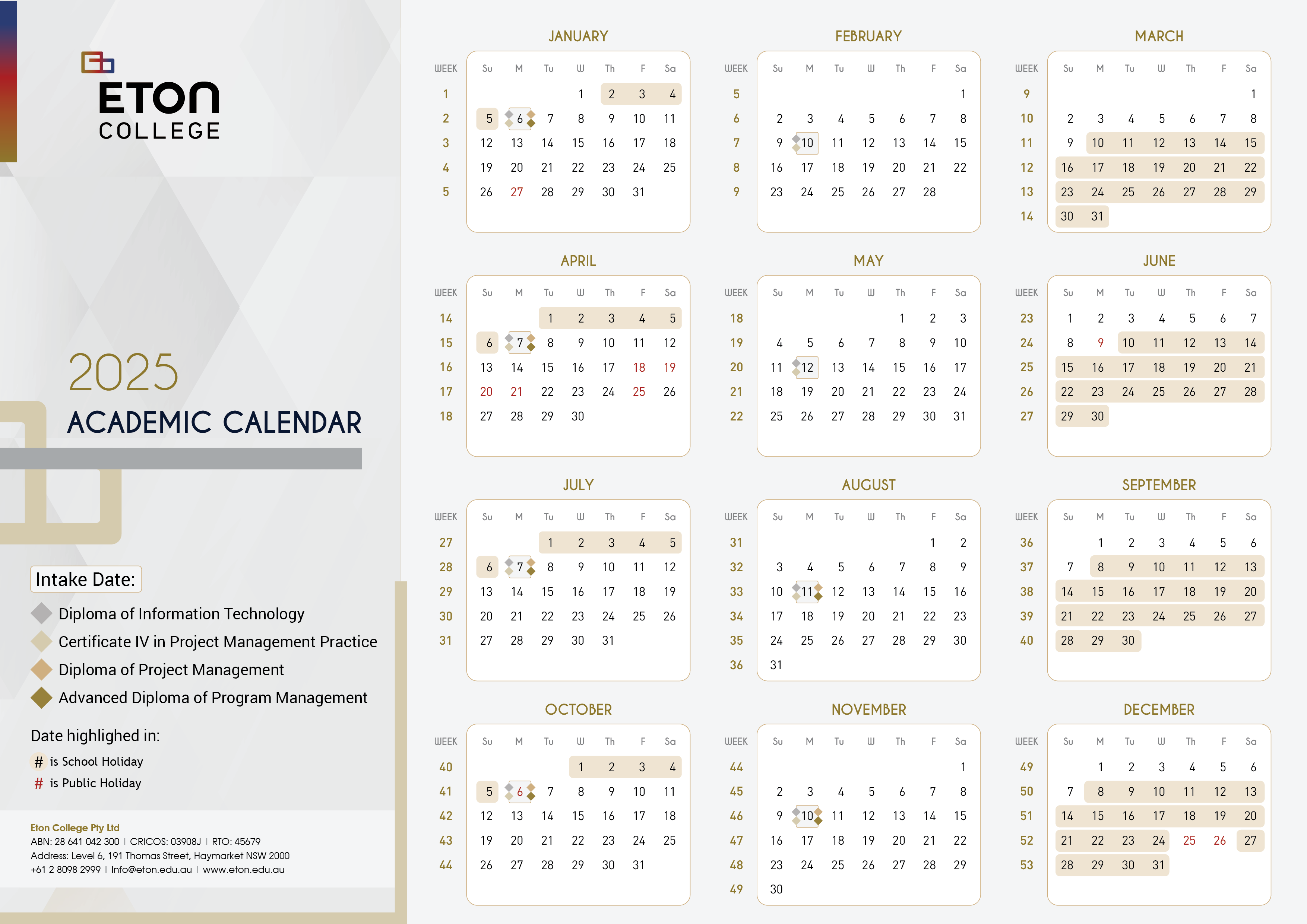 Academic Calendar Eton College